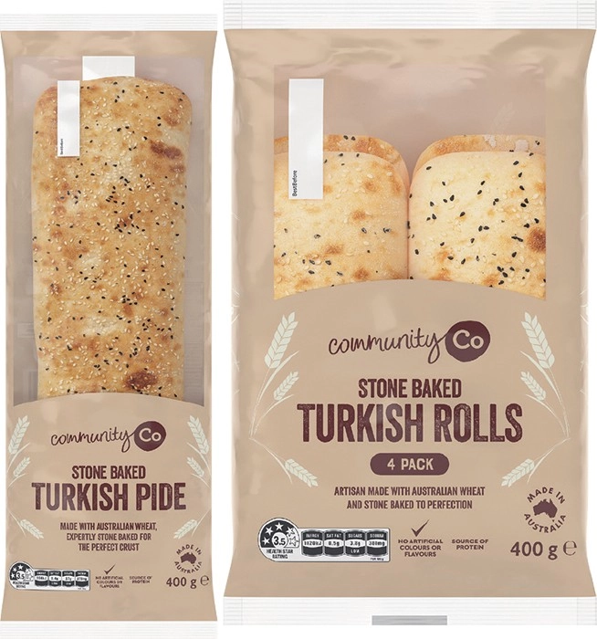 Community Co Turkish Pide 400g or Rolls 4 Pack