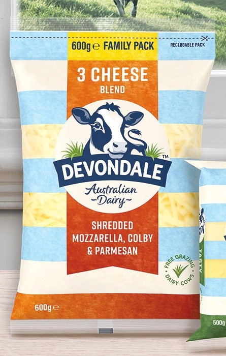 Devondale Shredded Cheese Family Pack 600g Selected Varieties