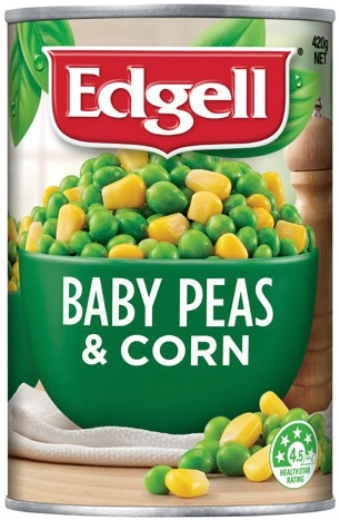 Edgell Baby Peas & Corn or Peas & Carrots 420g