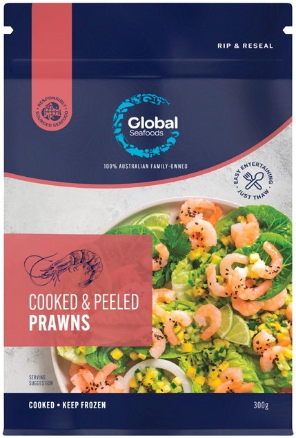 Global Seafoods Cooked & Peeled Prawns 300g