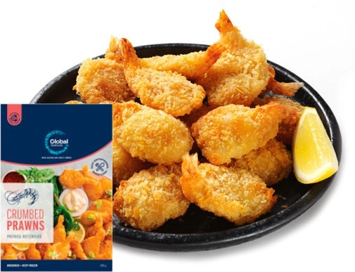 Global Seafoods Crumbed Prawn Cutlets 500g