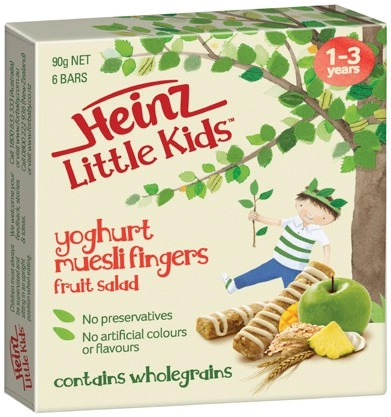 Heinz Little Kids Fruit Salad Yoghurt Muesli Fingers 90g