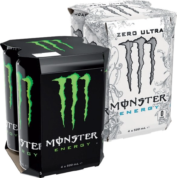 Monster Energy Drink 4x500mL Selected Varieties