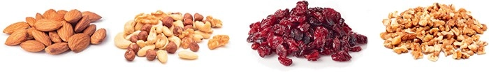 Natural Almonds 450g, Healthy Nut Mix 500g, Dried Cranberries 500g or Walnuts 350g