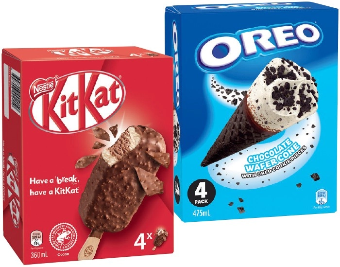 Nestlé Kit Kat or Oreo Ice Cream 4 Pack Selected Varieties