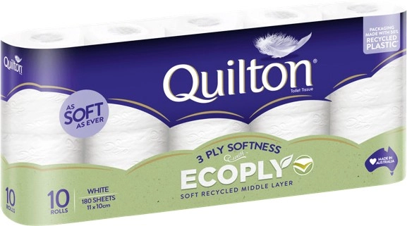 Quilton Ecoply Toilet Tissue 3 Ply 10 Pack