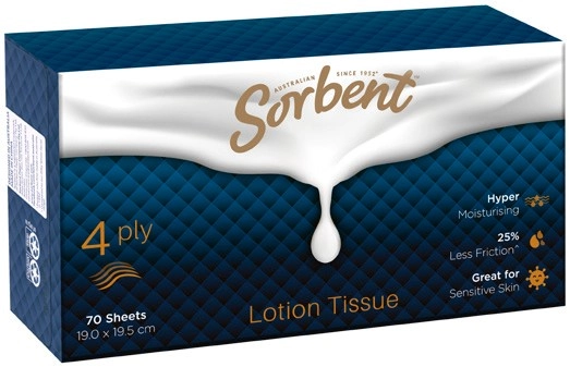 Sorbent Lotion Tissue 4 Ply 70 Pack