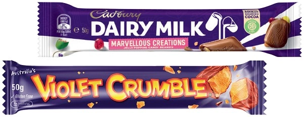 Cadbury Medium Bars 30‑50g, Roll 40‑55g, Fry’s Turkish Delight, Toblerone or Violet Crumble Bar 50g Selected Varieties