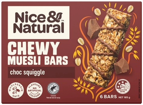 NEW Nice & Natural Chewy Muesli Bars 6 Pack Selected Varieties