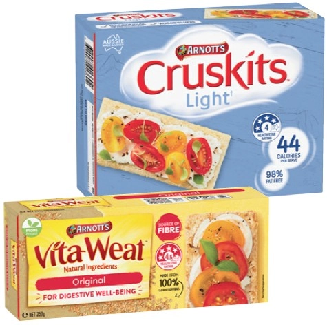 Arnott's Cruskits 125g or Vita‑Weat Crackers 250g Selected Varieties