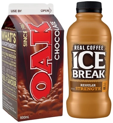 Oak Flavoured Milk 600mL or Ice Break Real Coffee 500mL Selected Varieties