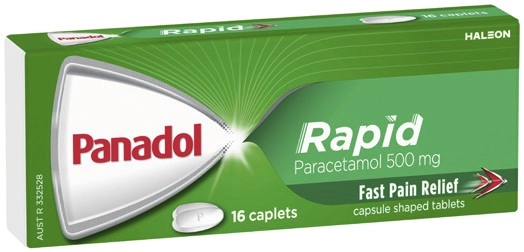 Panadol Rapid Paracetamol 500mg Caplets 16 Pack***