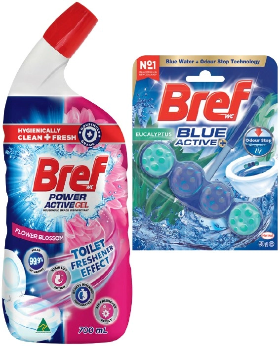 Bref Rim Block Toilet Cleaner 42‑50g or Gel 600‑700mL Selected Varieties