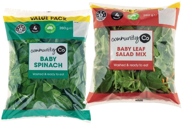 Community Co Baby Leaf Salad Mix or Baby Spinach Big Bag 260g