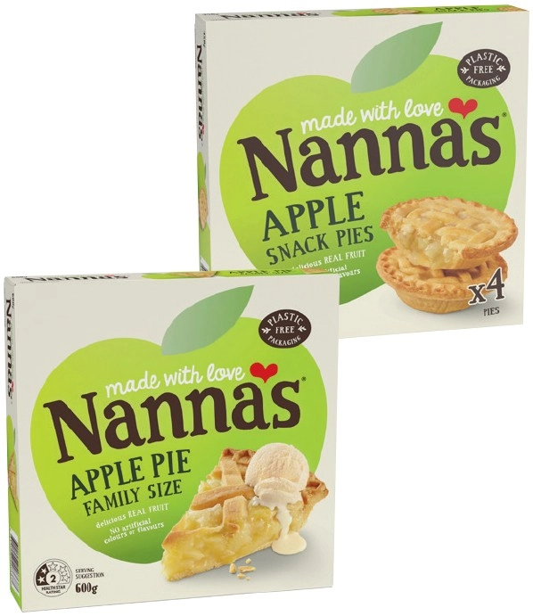 Nanna’s Fruit Pies Family Size 600g or Snack 450g Selected Varieties