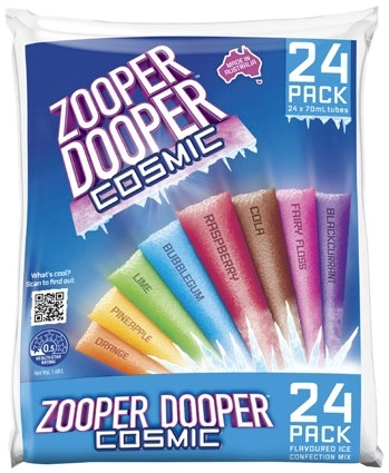 Zooper Dooper Ice Tubes 24 Pack Selected Varieties