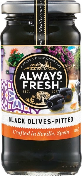 Always Fresh Black Olives‑Pitted 220g