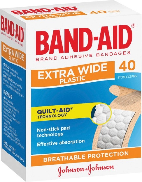 Band-Aid Extra Wide Plastic Strips 40 Pack*