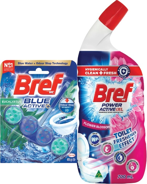 Bref Rim Block Toilet Cleaner 42‑50g or Gel 600‑700mL Selected Varieties