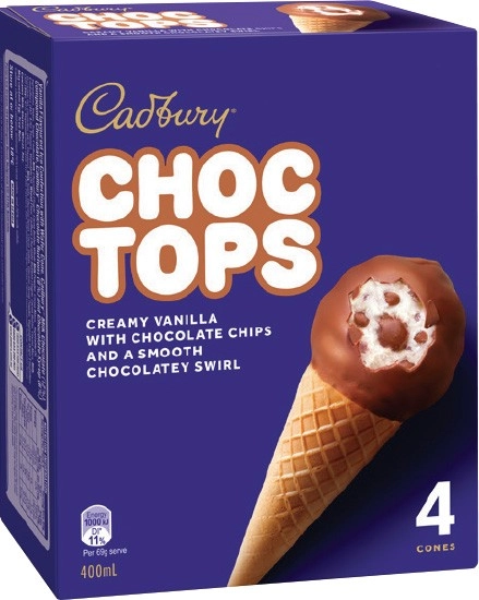 Cadbury Choc Tops 4 Pack