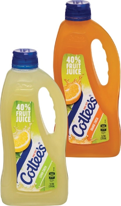 Cottee's Cordial 1 Litre Selected Varieties