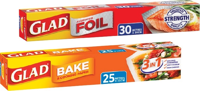 Glad Wrap 80m×33cm, Aluminium Foil 30m×30cm or Bake & Cooking Paper 25m×30cm