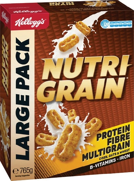 Kellogg’s Cereal Nutri-Grain 765g, Nutri-Grain Hight Protein 500g or Just Right Original 740g