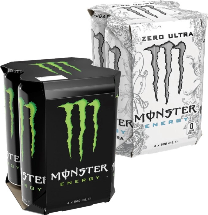 Monster Energy Drink 4x500mL Selected Varieties