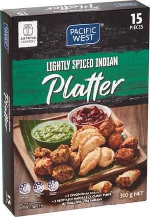 Pacific West Lightly Spiced Indian Platter or Curry Puffs 300g