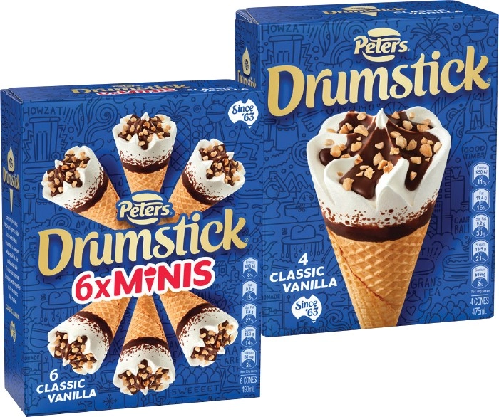 Peters Drumstick 4 Pack or Minis 6 Pack Selected Varieties