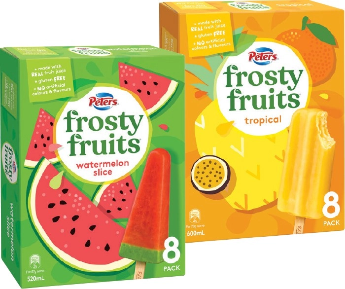 Peters Frosty Fruits 8 Pack or Fruit Stack 6 Pack Selected Varieties