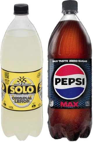 Pepsi or Solo 1.25 Litre Selected Varieties