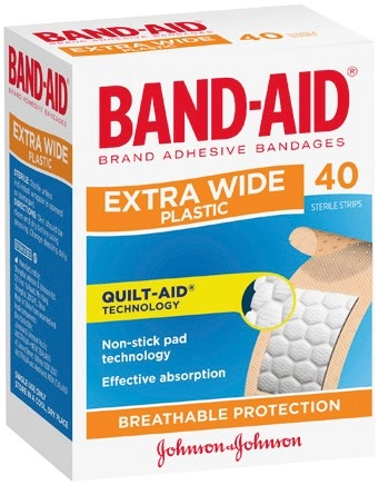 Band-Aid Extra Wide Plastic Strips 40 Pack*