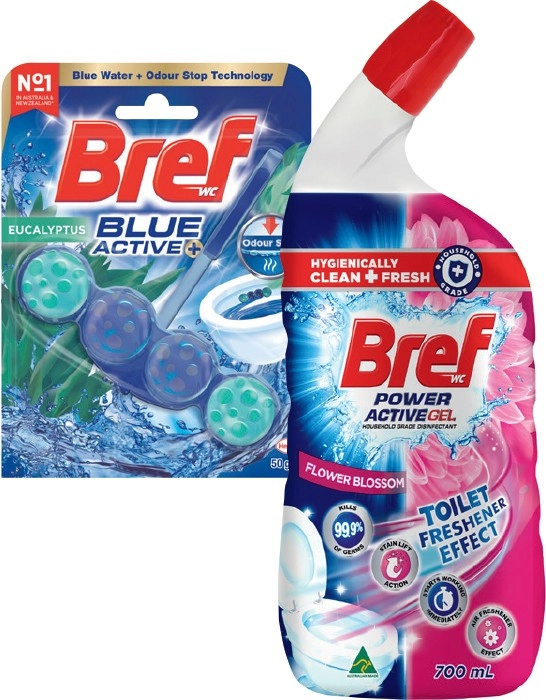 Bref Rim Block Toilet Cleaner 42‑50g or Gel 600‑700mL Selected Varieties