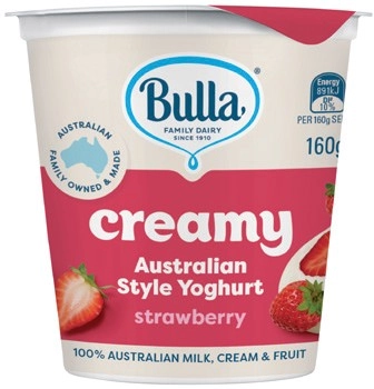 Bulla Creamy Australian Style Yoghurt 160g Selected Varieties