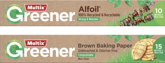 Multix Greener Alfoil 10mx30cm or Brown Baking Paper 15mx30cm