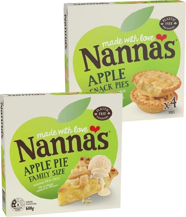 Nanna’s Fruit Pies Family Size 600g or Snack 450g Selected Varieties