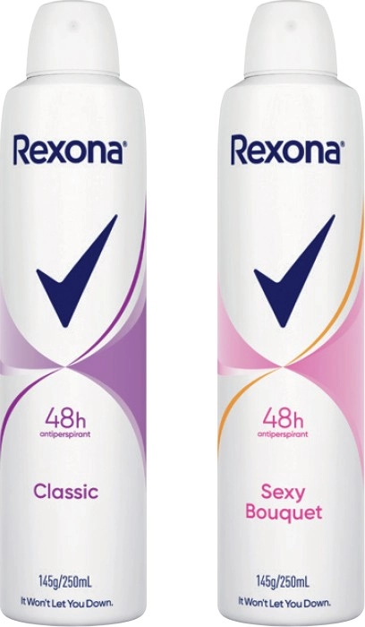 Rexona Women’s Antiperspirant Spray 250mL, Selected Varieties