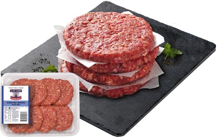 Slape & Sons Aussie Beef Burgers Value Pack 800g