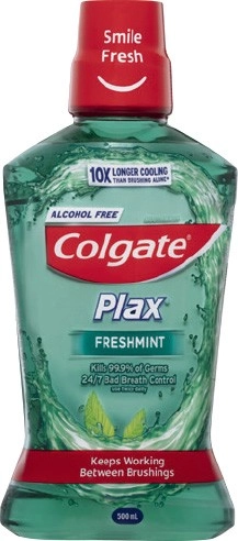 Colgate Plax Mouthwash 500mL, Sensitive Toothpaste 110g, Total Mint Waxed Dental Floss 100m, Slim Soft Advanced Charcoal Bristles or 360° Toothbrush 1 Pack Selected Varieties**