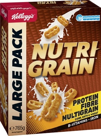 Kellogg’s Cereal Nutri-Grain 765g, Nutri-Grain High Protein 500g or Just Right Original 740g