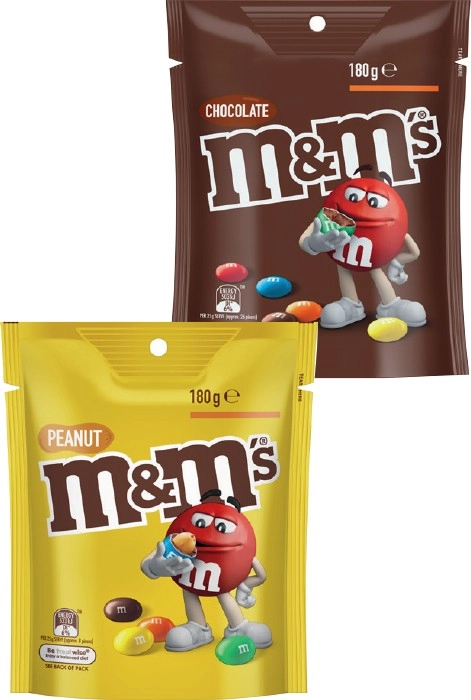 M&M’s 120‑180g, Maltesers 120‑140g, Pods 160g or Skittles 120‑200g Share Pack Selected Varieties