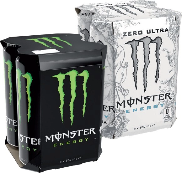 Monster Energy Drink 4x500mL Selected Varieties