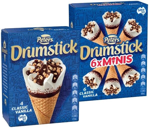 Peters Drumstick 4 Pack or Minis 6 Pack Selected Varieties