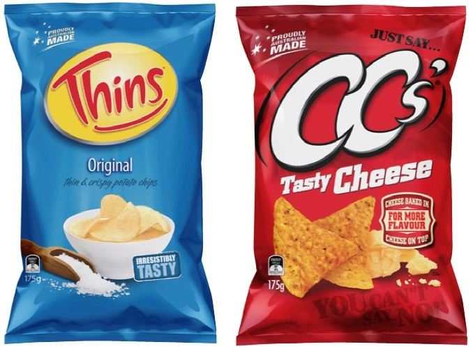 Thins Chips 150-175g, Onion Rings 85g, CC’s Corn Chips 175g or Cornados 110g Selected Varieties