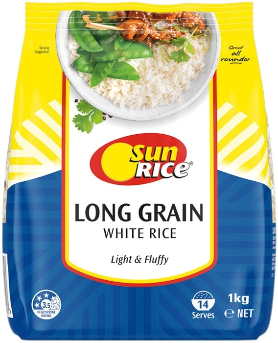 SunRice Long Grain White Rice 1kg