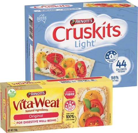 Arnott's Cruskits 125g or Vita‑Weat Crackers 250g Selected Varieties