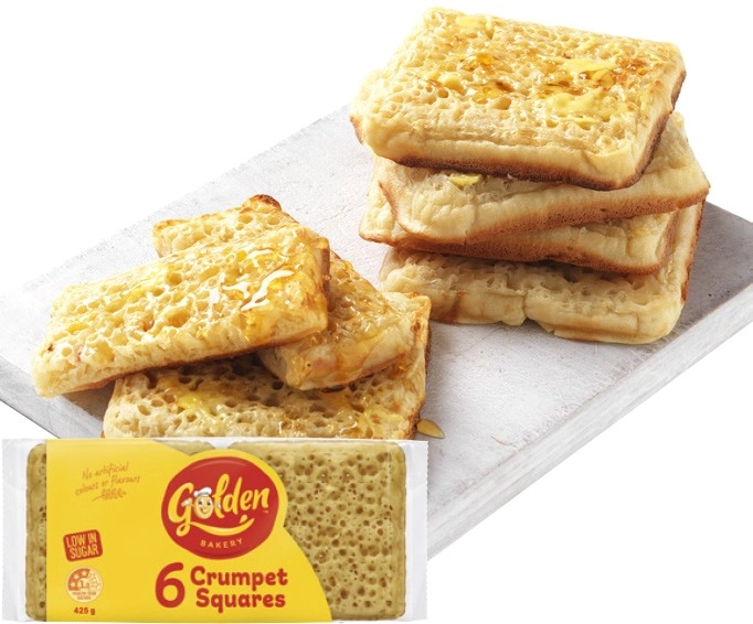 Golden Crumpet Squares 6 Pack