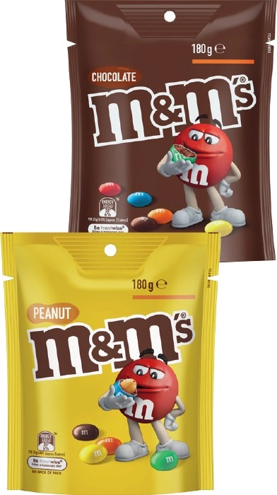 M&M’s 120‑180g, Maltesers 120‑140g, Pods 160g or Skittles 120‑200g Share Pack Selected Varieties