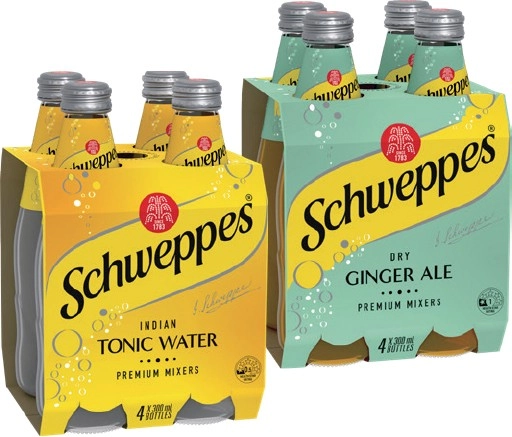 Schweppes Mixers 4x300mL Selected Varieties